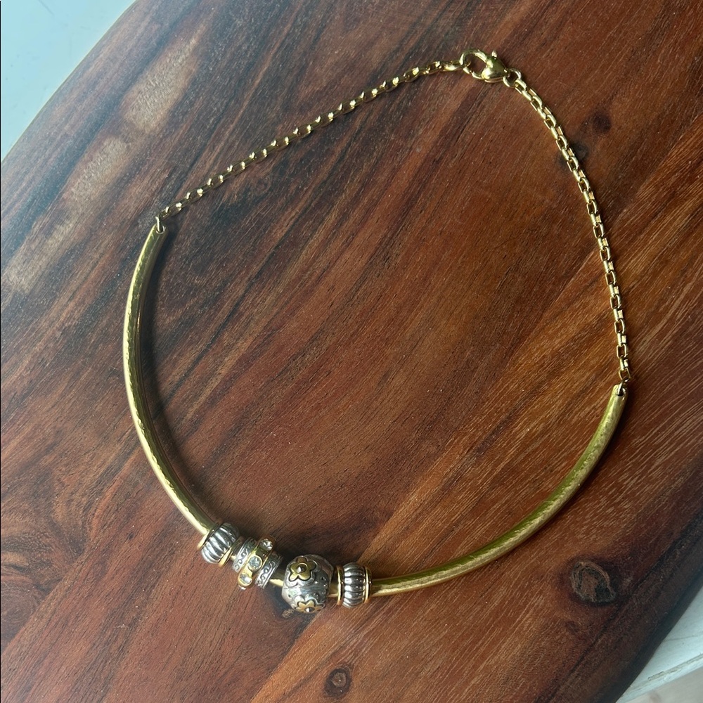 Brighton Monogram Choker Goldton Charm Necklace